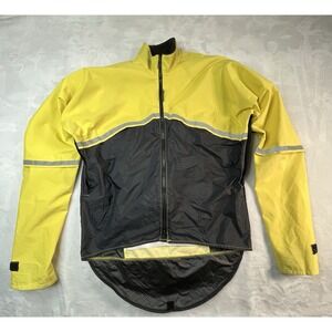 BURLEY Mens S Jacket Nylon Yellow Reflective Vented Windbreaker Biking‎